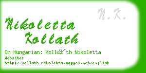 nikoletta kollath business card
